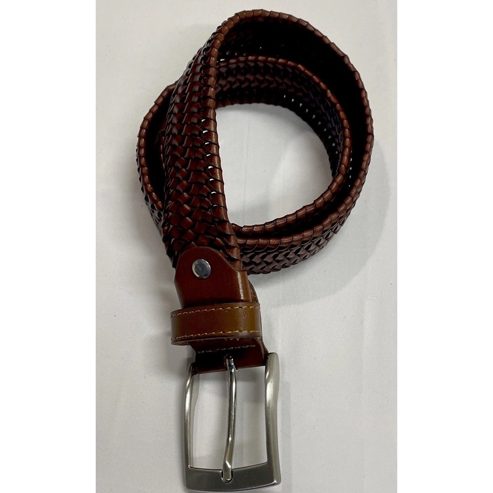 Bronzino Braided Belt - Brown Stretch | Made In Italy‎ Men's Size 32/80